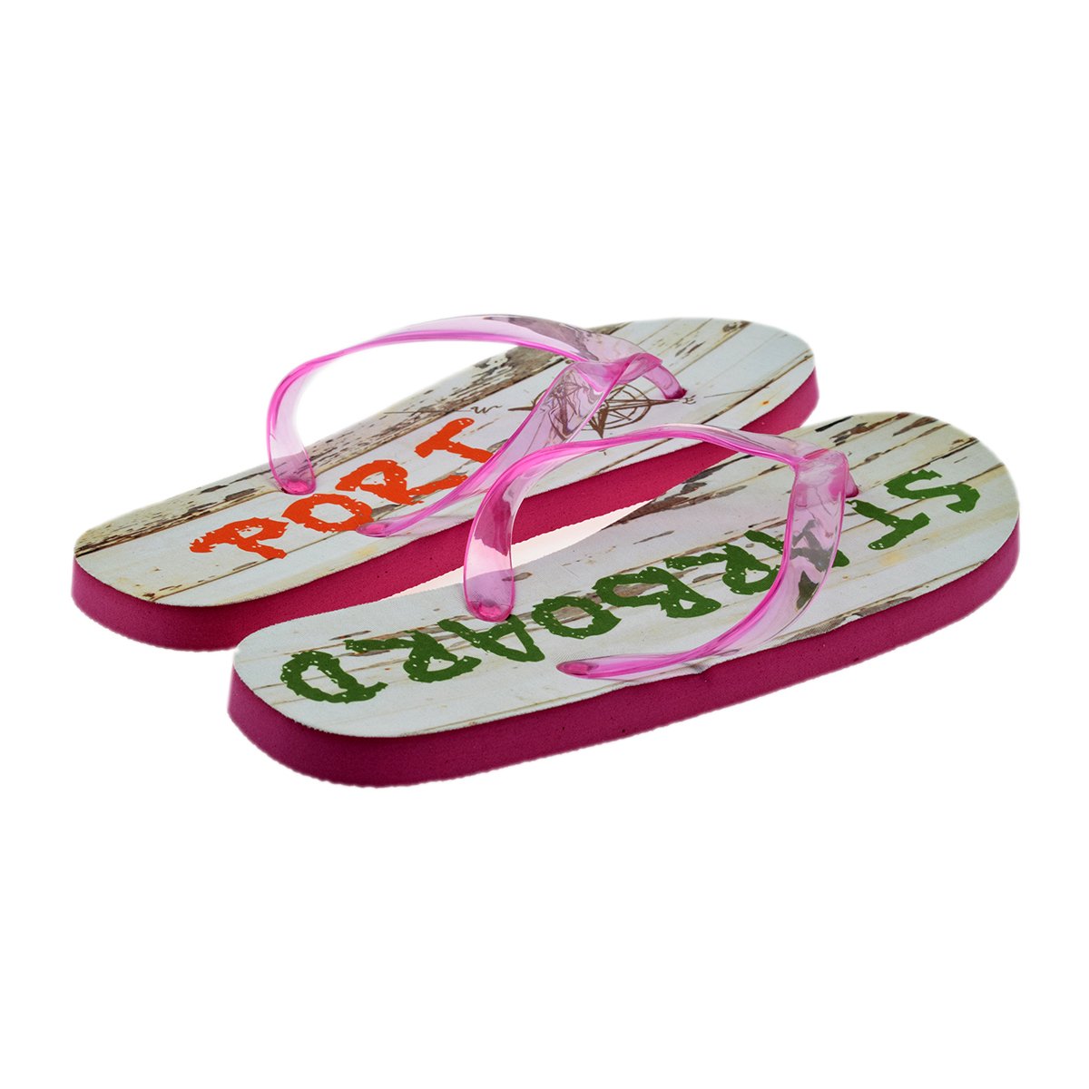 ladies pink flip flops