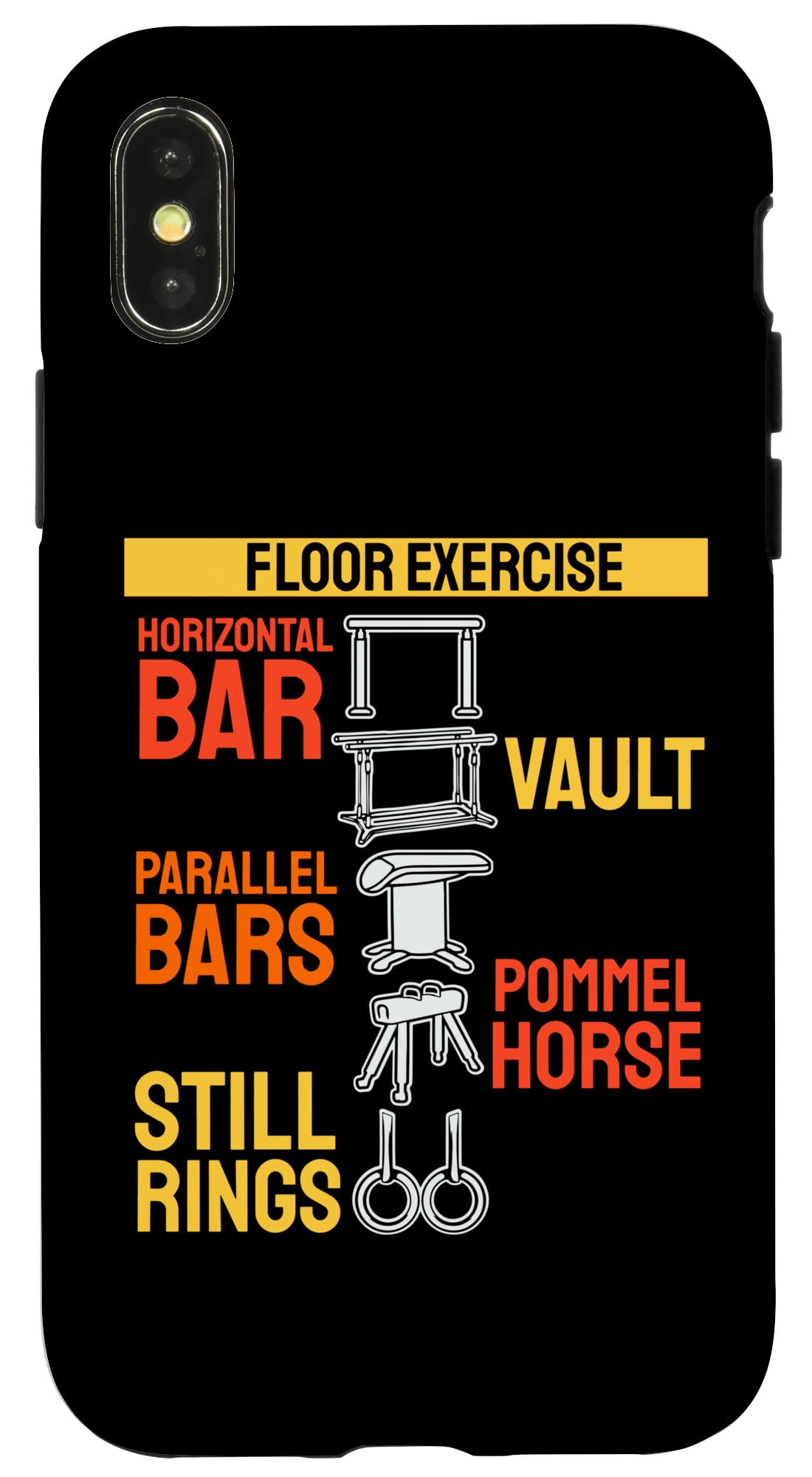 Still Rings Vault Horizontal Bar Tunnel Horse Gymnasts Case for iPhone X/XS