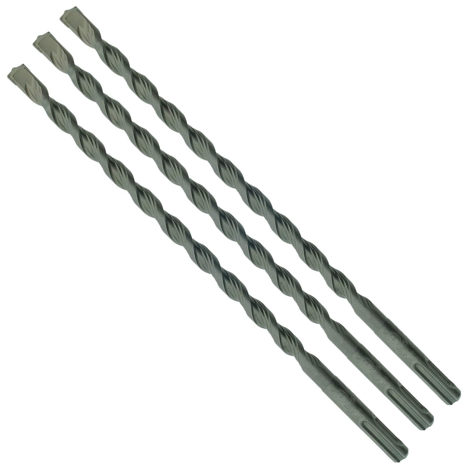 3 x SabreCut SDSB10_3 10mm x 210mm PGM Approved SDS Plus Drill Bits For Stone Concrete Brick