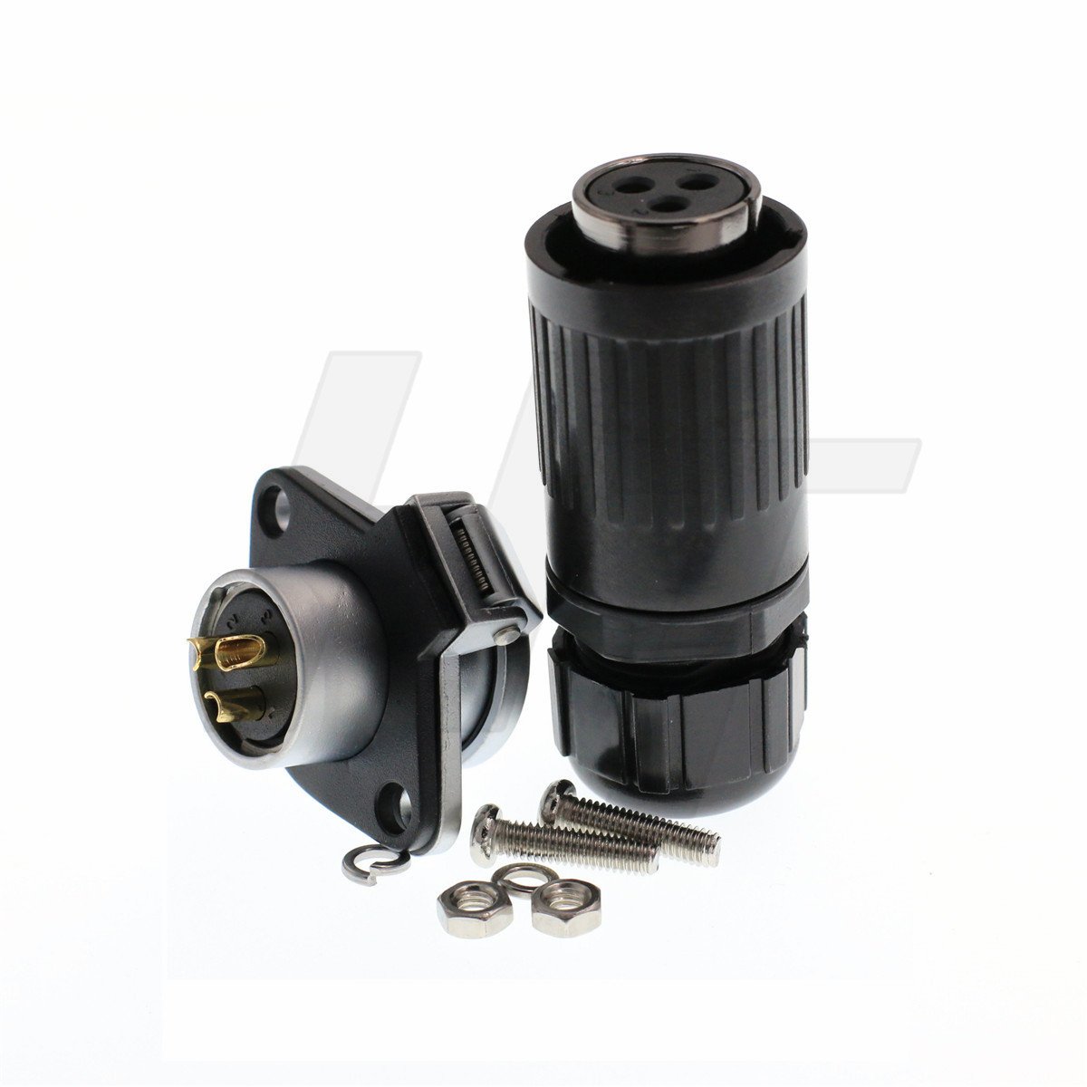 HangTon HP20 3 Pin Circular Connector Female Plug Male Panel Socket Waterproof Industrial, 30A 500V High Voltage Current Connector for Machine Lighting Power Equipment