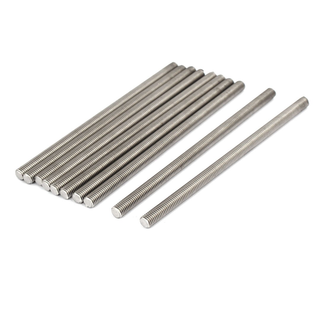 sourcingmap M8 x 160mm 1.25mm Pitch 304 Stainless Steel Fully Threaded Rods Bar Studs 10 Pcs
