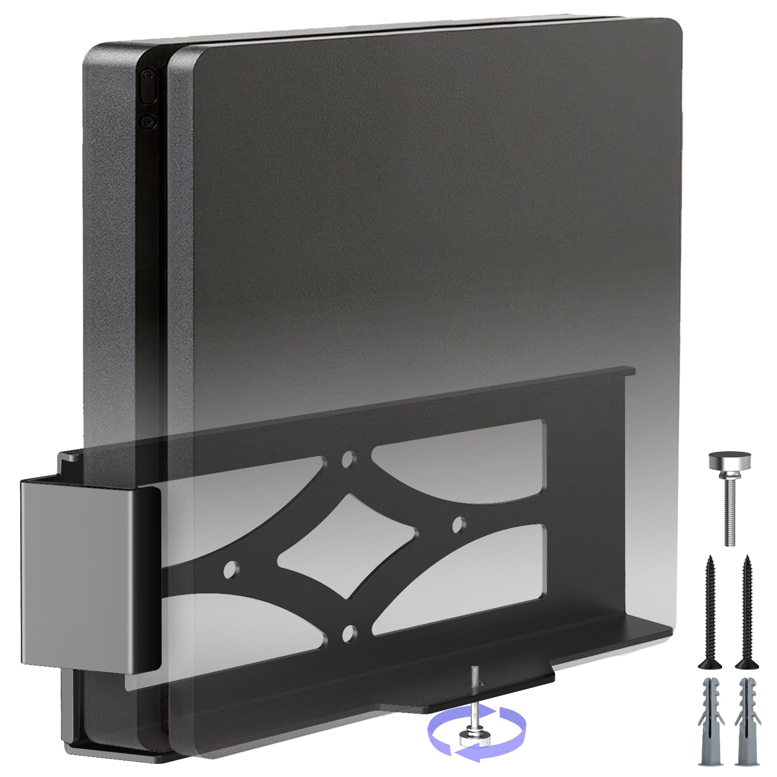 Wall Mount for PS4 Slim, Metal Wall Mount Compatible for PS4 Slim, Near or Behind TV, Space Saving, Easy to Install