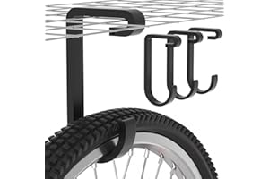 bussdis Thickened Bike Hooks for Garage Ceiling Rack: Heavy Duty Overhead Storage Rack Hook for Bicycle, Hold 50 lb, Safe Rack Bike Hanger, Metal, 4 Pack