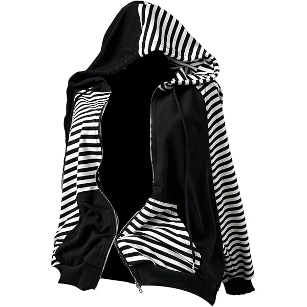 Amazon.com: UAURORAO Striped Zip Up Hoodie Y2k for Women Long