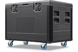 Diandian Utility Cable Trunk Road Case with Wheels, 35" x 22" x 24" Professional Stackable Heavy Duty ATA Rolling Road Case, for Pro Audio & DJ Equipment Storage, Transport for Touring with Casters