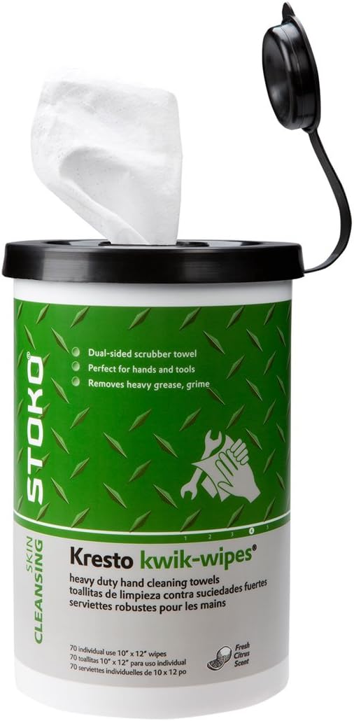 Stoko Kresto Kwik Wipes (70 Ct) Heavy Duty Hand Cleaning Towels (2 Pack)