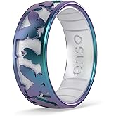 Enso Rings Etched Classic Silicone Rings - Garden Party Collection - Comfortable and Flexible Design