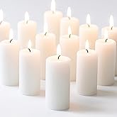 White Pillar Candles - 12 Packs Unscented Pillar Candle for Emergncy, Long-Lasting 360 Hour Burn Time Totally, 2x4 Inch, Elegant Decorative White Candles for Weddings, Centerpiece, Home Decor