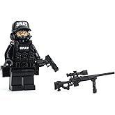 Collectible Police SWAT Team Sniper - Battle Brick Custom Minifigure