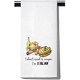 POFULL Italian Cooks Gift I Don't Need Recipes I'm Italian Dish Towel Italian Kitchen Decor (I Don't Need a Recipe Towel)