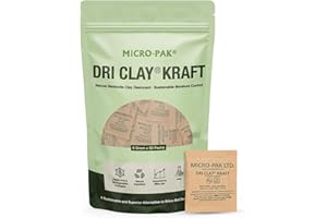 Micro-Pak Dri Clay Kraft, Highest Moisture Absorption Desiccant Packs, Silica Gel Packets Alternative, Food Safe Bentonite Cl