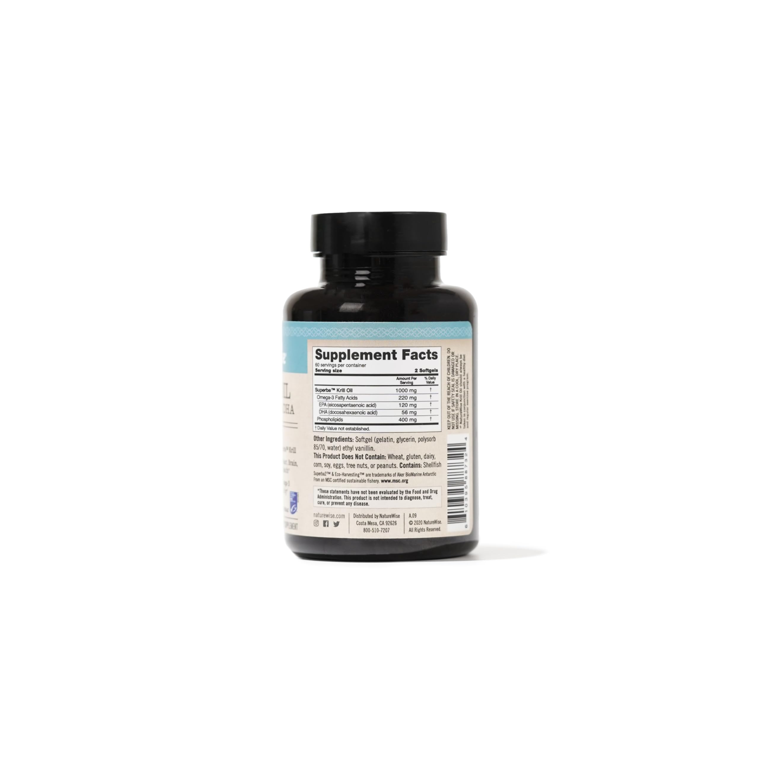 NatureWise Antarctic Krill Oil 1000mg Omega 3 with EPA, DHA, Astaxanthin and Phospholipids - Support for Heart Health & Joints - No Fishy Burps, Non-GMO, Gluten-Free - 120 Softgels[2-Month Supply]
