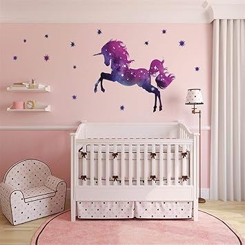Amazon Dtcrzj ユニコーンウォールステッカー用キッズルーム女の子