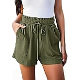 Linen Beach Vacation Shorts for Women Novelty Casual Summer Outfits High Waisted Lounge Comfy Resort Wear
