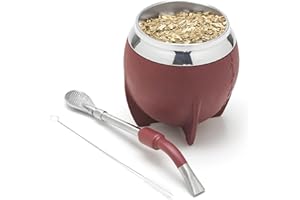 balibetov Yerba Mate Tumbler and Bombilla Set, Includes Stainless Steel Yerba Mate Pumpkin, Premium Bombilla Mate and Cleanin