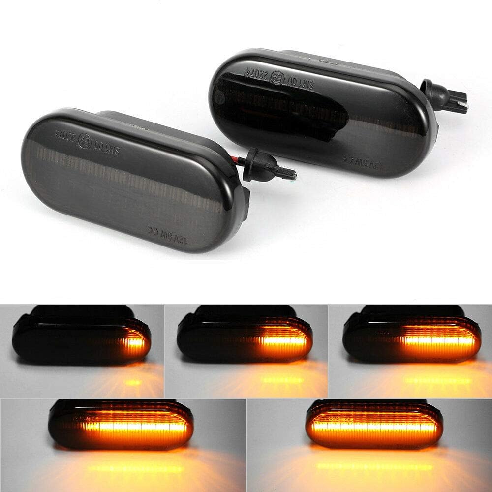 Car Signal Turn LED Smoked Light, Error Free Dynamic LED Side Marker Signal Light 2PCS For VW MK4 Jette Bora