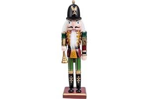 PASOLABE Christmas Nutcracker Figure 12 Inch Traditional Wooden Nutcracker Christmas Decorations for Festival Party Xmas Gifts (Bugler)
