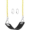 Swing Set, AGPTEK Swing Seat with 66 Inch Anti-Rust Chains Thermoplastic Coated, Support 250lb, Swing Seat Cushion Accessories Replacement with Snap Hooks for Outdoors, Playground, Jungle & Gym, Black