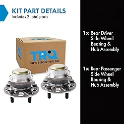 TRQ 2 Piece Rear Wheel Bearing & Hub Assembly Set