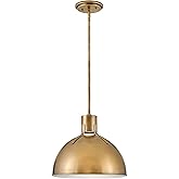 Hinkley Argo Medium LED Pendant Light, Vintage Dome Shape, Industrial, Contemporary, Heritage Brass