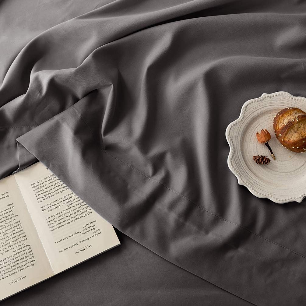 LBRO2M Bed Sheets Set Full Size 6 Piece 16 Inches Deep Pocket 1800 Thread Count 100% Microfiber Sheet,Bedding Super Soft Hypoallergenic Breathable,Resistant Fade Wrinkle Cool Warm (Dark Grey): Home & Kitchen