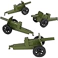 TimMee M3 Artillery - OD Green 4pc Plastic Army Men Cannon Playset - Made in USA