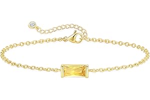 FUNEIA Birthstone Gold Bracelets for Women Non Tarnish Trendy Dainty 14K Gold Plated Bracelet Stack Stackable Blue Green May Emerald Friendship Bracelets Jewelry Gifts for Mom Best Friend