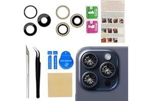 Phoupair Original OEM Back Rear Camera Glass Lens Replacement for iPhone 15 Pro 6.1-inches with Adhesive Preinstalled and Repair Tools Set