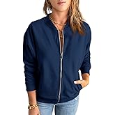 GeGekoko Womens Zip Up Sweatshirts Jackets Long Sleeve Casual Loose Outwear with Pockets