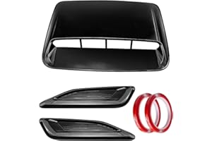 QNBES Universal Hood Air Vents Fit for Car Hood Scoop, Bonnet Vent Hood Air Intake Trim Cover, 3 Pack