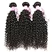 CYNOSURE Kinky Curly Bundles Human Hair 12A Brazilian Human Hair Bundles Unprocessed Curly Weave Bundles Natural Black 8 10 12inches