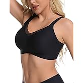 Caintima Women's Everyday Seamless Bras V Mesh Comfort Wire-Free Supportive Lift Bra Push Up Wireless Bra