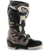 Alpinestars Tech 7 Enduro Boots, Black/Dark Gray/Gold | Extensive TPU Protection, Dual-Pivot Ankle System, Replaceable Sole, Self-Aligning Buckles