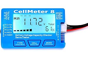 RC Cellmeter 8 Digital Battery Capacity Checker Controller Tester Voltage Tester for LiPo Life Li-ion NiMH Nicd Cell Meter (8