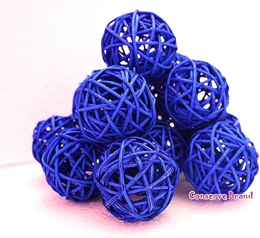 Amazon Com Christmas Gifts Small Blue Rattan Ball Wicker Balls