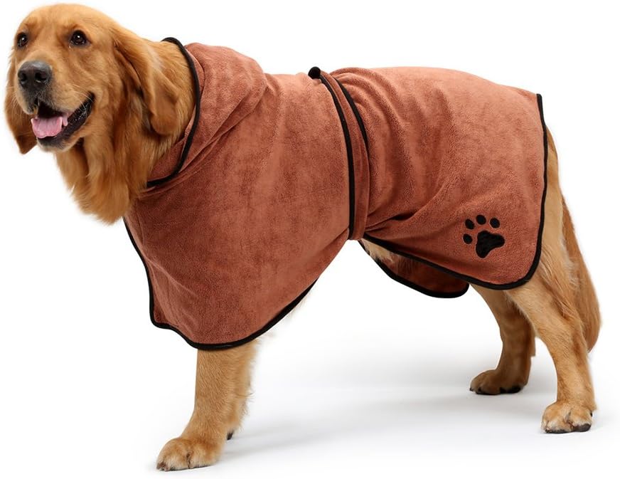 ZaoteMicrofibre Dog Towel Super Absorbent Pet Dog Bathrobe Easy Wear Moisture Absorbing Ultra Soft Bathrobe For Different Sizes Dogs