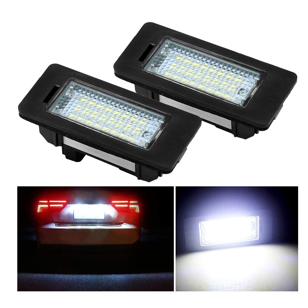 Hoypeyfiy Number Plate lights Rear Licence Number Plate Lamps for E39 E60 E61 E70 E72 E82 E84 E88 E90 E91 E92 E93 F10 F11 F18 F25 Canbus 6000K Xenon Cold White (Pakc of 2)