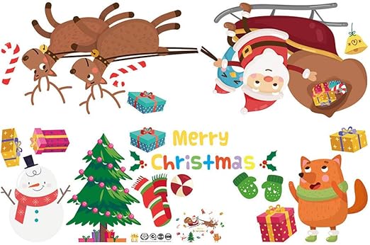 Immagini Anti Natale.Tireow Adesivo Da Parete Di Natale In Pvc Vignette Stereo 3d Adesivo Anti Collisione Per La Casa Adesivo Per Finestra Di Camera Bricolage Amazon It Giardino E Giardinaggio