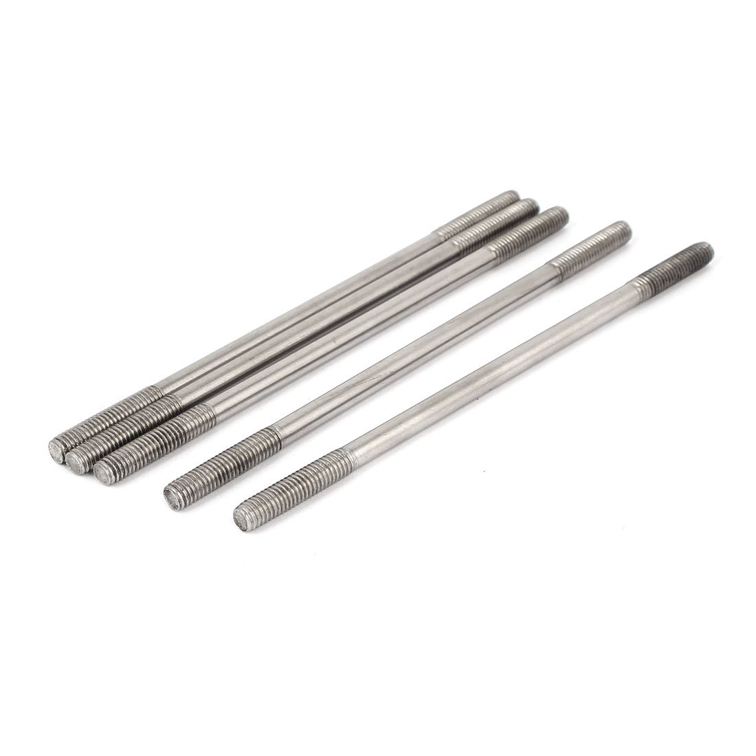 Sourcingmap M6x140mm 304 Stainless Steel Double End Threaded Stud Screw Bolt 5pcs