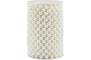 ADASBRIDAL Pearls String Beads 33 Feet Faux Pearls Roll for Crafting Christmas Tree Garland Flowers DIY Wedding Party Centerpiece Party Jewelry Decoration (10mm Ivory)