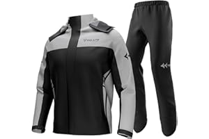 Lixada Waterproof Motorcycle Rain Suit Men Women Cycling Rain Gear Jacket and Pants with Storage Bag