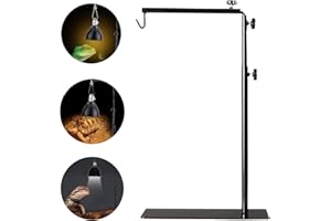 BETAZOOER Reptile Lamp Stand Adjustable Floor Light Holder Stand Landing Lamp Stand Bracket Metal Lamp Support for Reptile Glass Terrarium Heating Light
