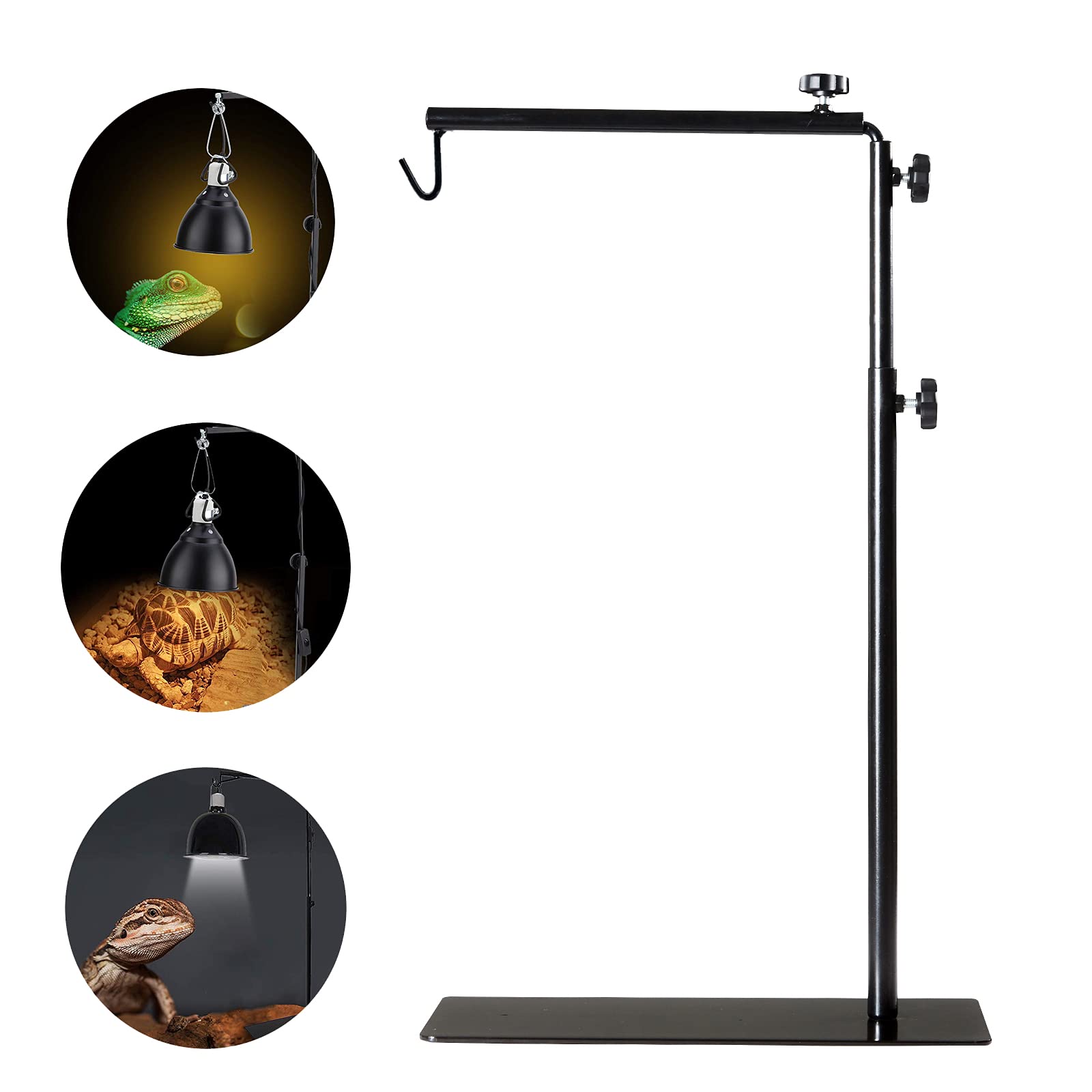 Photo 1 of BETAZOOER Reptile Lamp Stand Adjustable Floor Light Holder Stand Landing Lamp Stand Bracket Metal Lamp Support for Reptile Glass Terrarium Heating Light