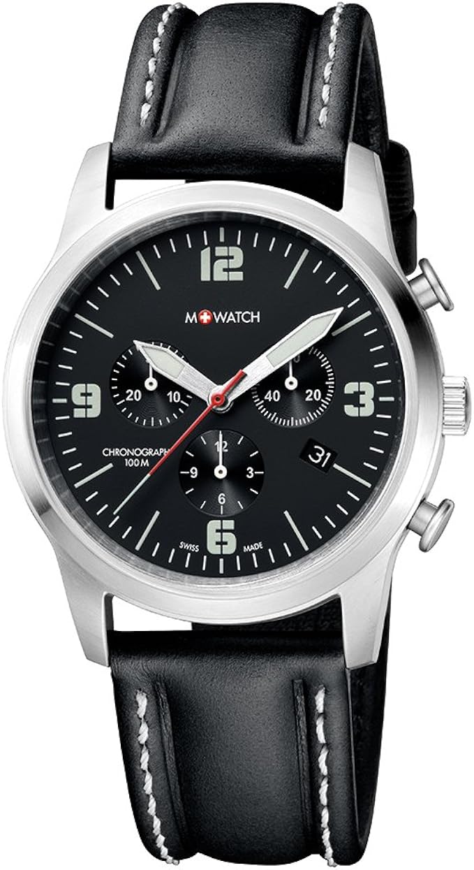 M WATCH Swiss Made Aero Herrenuhr, Chronograph mit Datumsanzeige 