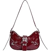 Floerns Women's Shoulder Bag Y2K Punk Clutch Mini Hobo Crossbody Handbag Vegan Leather Underarm Purse