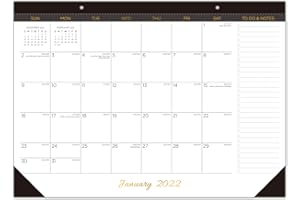 CAIYI STUDIO Desk Calendar - 18 Months from July 2020 to December 2021-17 x 12 inches Large Monthly Desk Pad/Wall Calendar - Perfect for Planning & Organizing in Home School Office (Black)