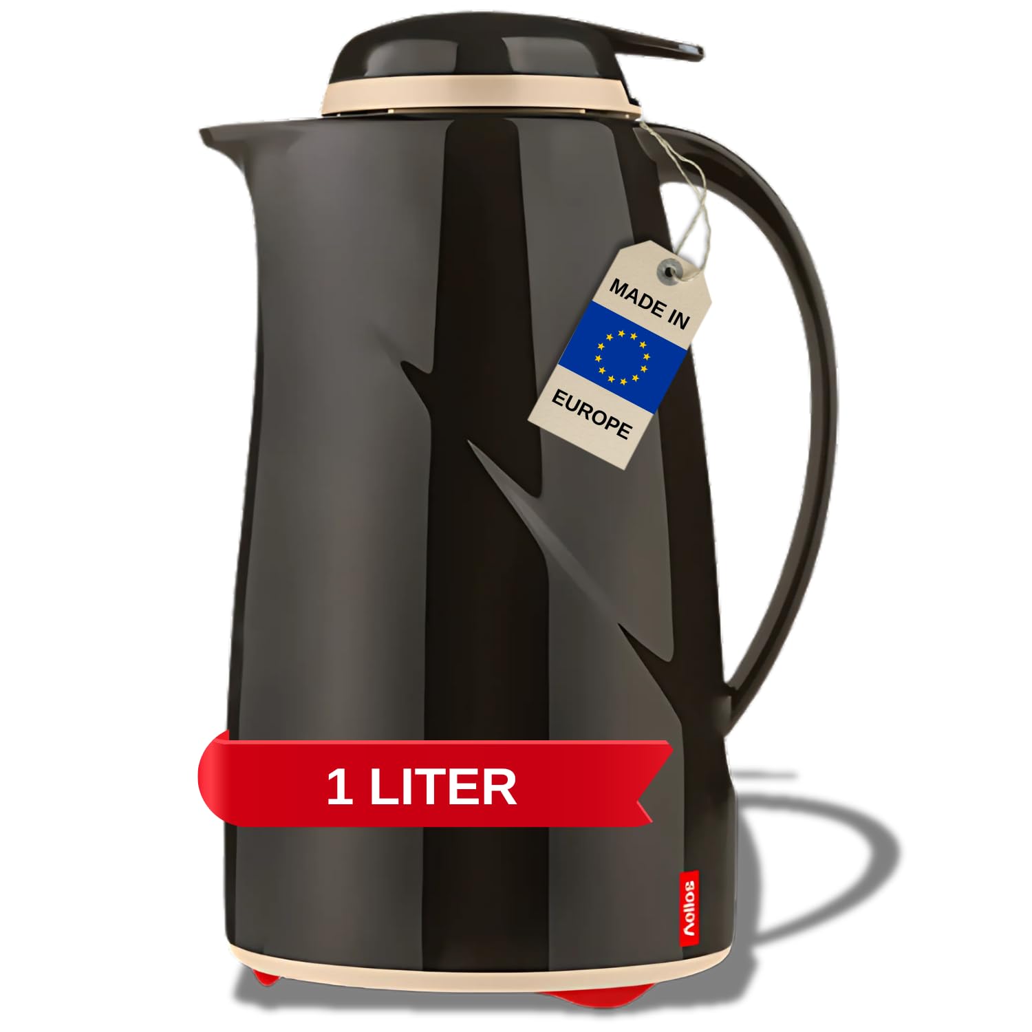 Helios 2934-123 Wave Push Plastic Insulated jug, Cappuccino