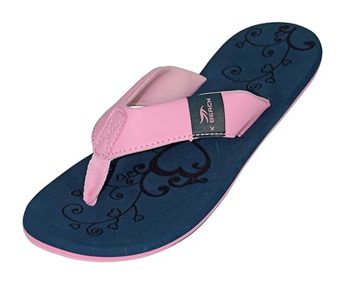 MADSea Damen Zehenstegpantolette Beach Women Zehentrenner dunkelblau rosa