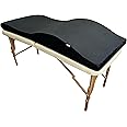 XOLLOZ Curvy Massage Bed Topper | Foam Lash Bed Cushion with Soft Touch Plush Cover, Ergonomic Design & Anti-Slip Bottom | Excellent Foam Topper for a Beauty Salon (Black, 28 inch (71 cm))