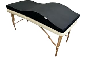 XOLLOZ Lash Bed Topper – Ergonomic Memory Foam Pad with Plush Cover, Spa Table Cushion for Eyelash Tech, Salon Mattress for Beauty Beds, Compatible with Massage and Spa Setups – 28/70" (71/178 cm), Black